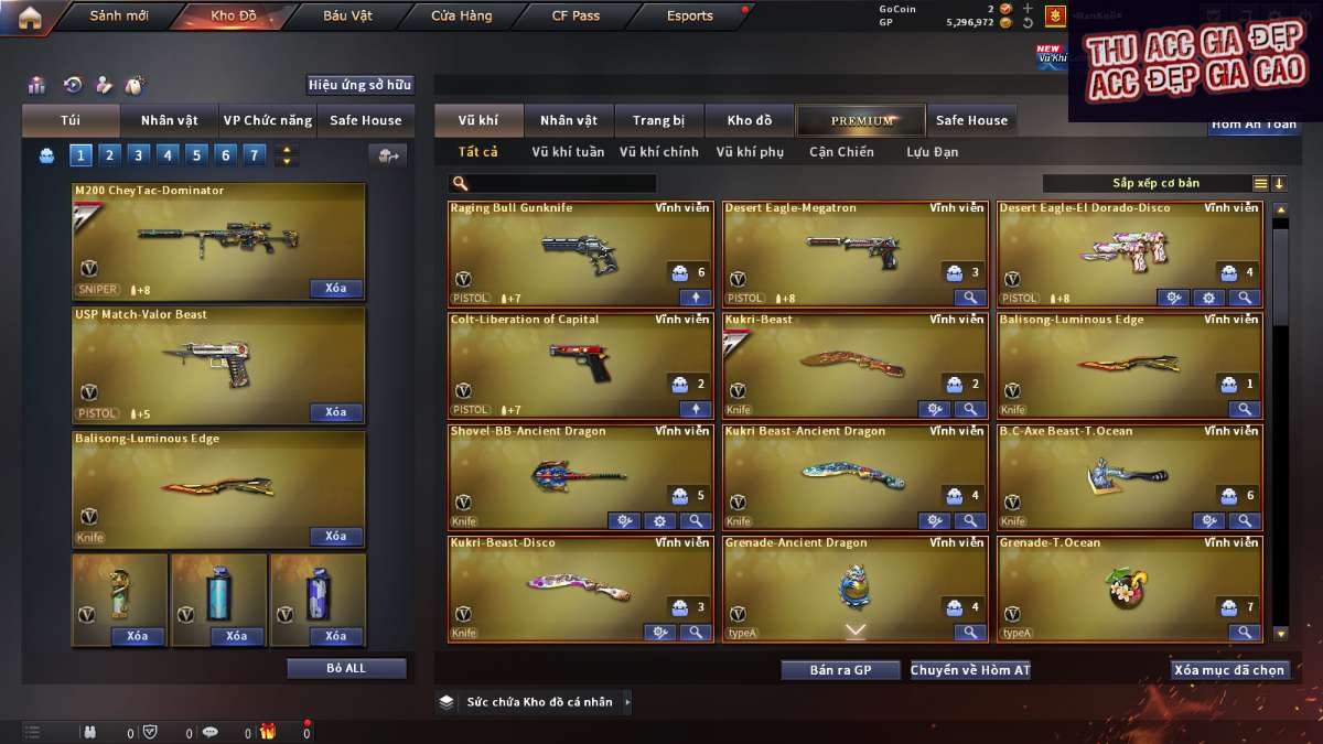 shop acc cf uy tin gia re